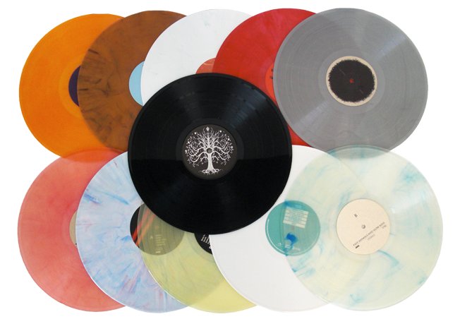 Dischi in vinile colorati e marmorizzati